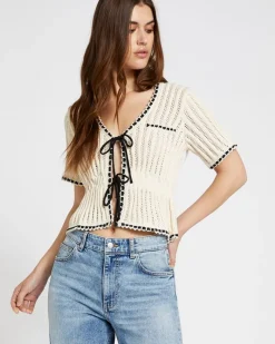 Hot Dunnes Stores Savida Contrast Tie Short Sleeve Cardigan