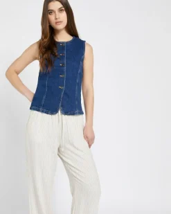 Hot Dunnes Stores Savida Crew Neck Denim Waistcoat