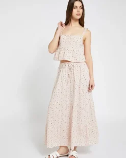 New Dunnes Stores Savida Floral Tiered Midi Skirt