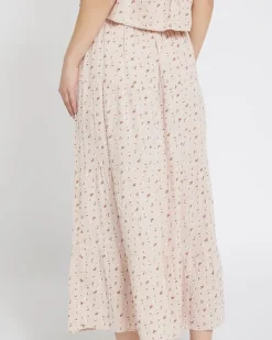 New Dunnes Stores Savida Floral Tiered Midi Skirt