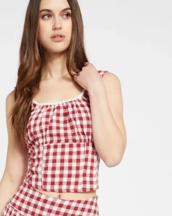 Online Dunnes Stores Savida Gingham Strap Top