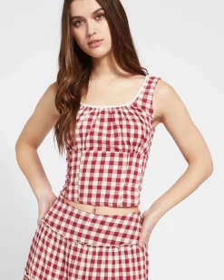 Online Dunnes Stores Savida Gingham Strap Top