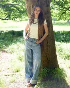 Outlet Dunnes Stores Savida High Turn Up Wide Leg Jeans