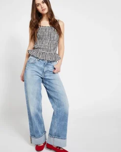 Outlet Dunnes Stores Savida High Turn Up Wide Leg Jeans