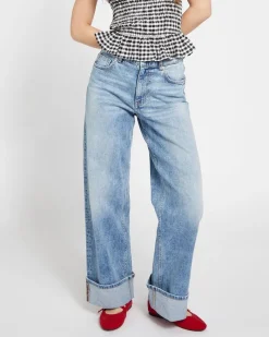 Outlet Dunnes Stores Savida High Turn Up Wide Leg Jeans