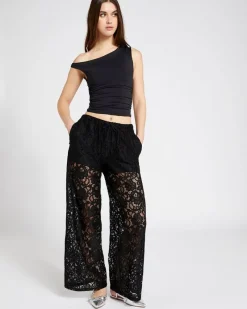Discount Dunnes Stores Savida Lace Wide Leg Trousers