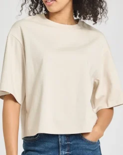 Discount Dunnes Stores Short-Sleeved Drop Shoulder Boxy T-Shirt