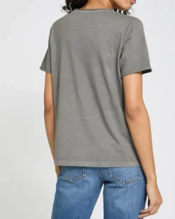 Fashion Dunnes Stores Short-Sleeved Garment Dye Raw Edge T-Shirt
