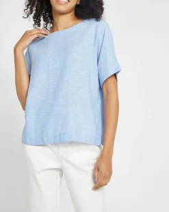 Online Dunnes Stores Short-Sleeved Linen Blend Top
