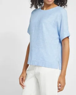 Online Dunnes Stores Short-Sleeved Linen Blend Top