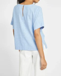 Online Dunnes Stores Short-Sleeved Linen Blend Top