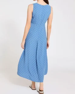 Outlet Dunnes Stores Sleeveless Viscose Polka Dot Midi Dress