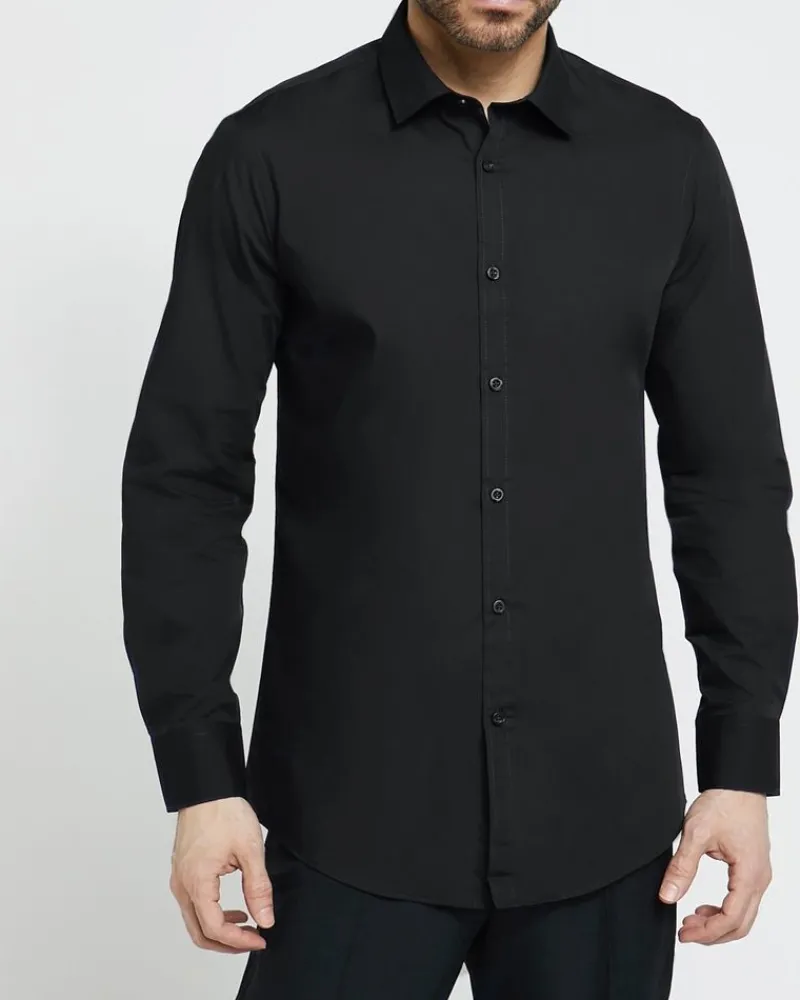 Best Dunnes Stores Slim Fit Long-Sleeved Cotton Rich Shirt
