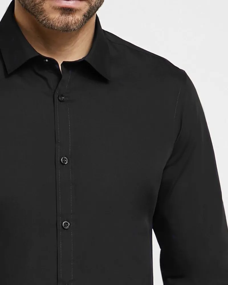 Best Dunnes Stores Slim Fit Long-Sleeved Cotton Rich Shirt