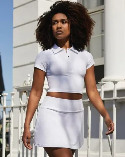 New Dunnes Stores Soft Sculpt Crop Polo Top