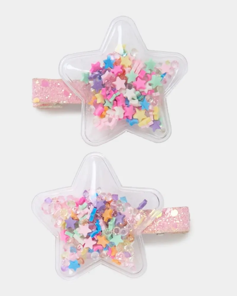 Outlet Dunnes Stores Star Glitter Clips - Pack Of 2