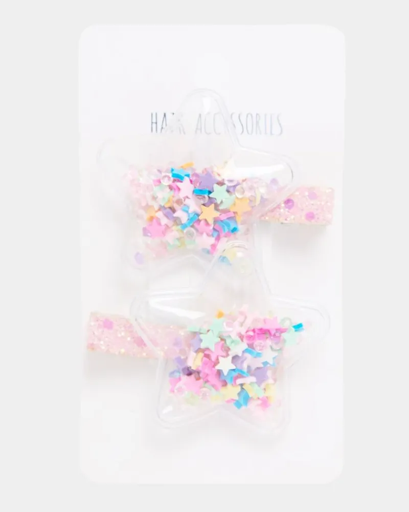 Outlet Dunnes Stores Star Glitter Clips - Pack Of 2