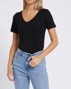 Online Dunnes Stores Stretch V-Neck T-Shirt