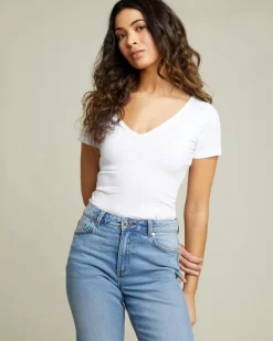 Fashion Dunnes Stores Stretch V-Neck T-Shirt