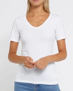 Fashion Dunnes Stores Stretch V-Neck T-Shirt
