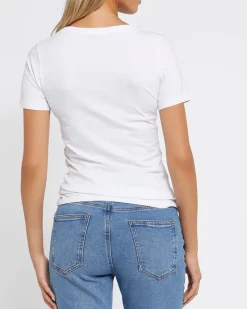 Fashion Dunnes Stores Stretch V-Neck T-Shirt