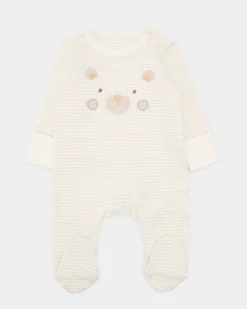 Online Dunnes Stores Stripe Bear Sleepsuit (Newborn-12 Months)
