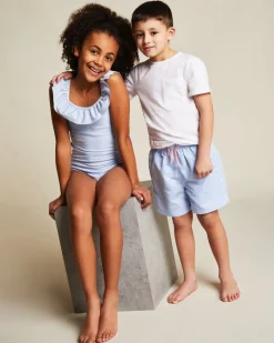 Hot Dunnes Stores Stripe Frill Swimsuit (3-14 Years)