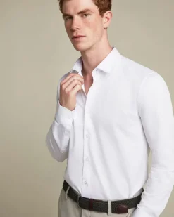 Discount Dunnes Stores Tailored Fit Long Sleeved Knitted Stretch Shirt
