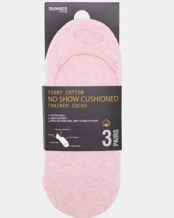Fashion Dunnes Stores Terry Cotton No Show Cushioned Trainer Socks - Pack Of 3