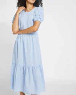 Hot Dunnes Stores Tiered Linen Look Midi Dress