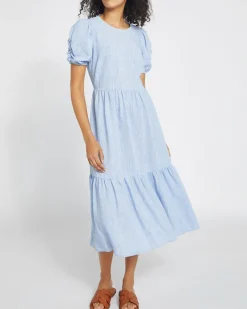 Hot Dunnes Stores Tiered Linen Look Midi Dress