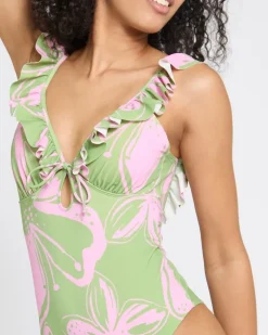 Sale Dunnes Stores Tummy Control Frill Plunge Swimsuit