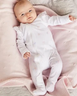 Discount Dunnes Stores Two-Way-Zip Frill Floral Sleepsuit (Newborn-12 Months)