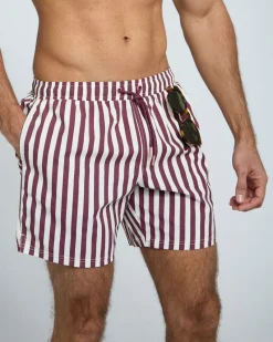 Fashion Dunnes Stores Washed Stripe Printed Swim Shorts