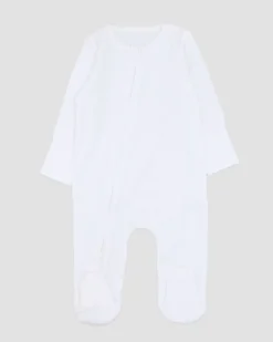 Outlet Dunnes Stores White Two-Way-Zip Sleepsuit - Pack Of 3 (Newborn-23 Months)