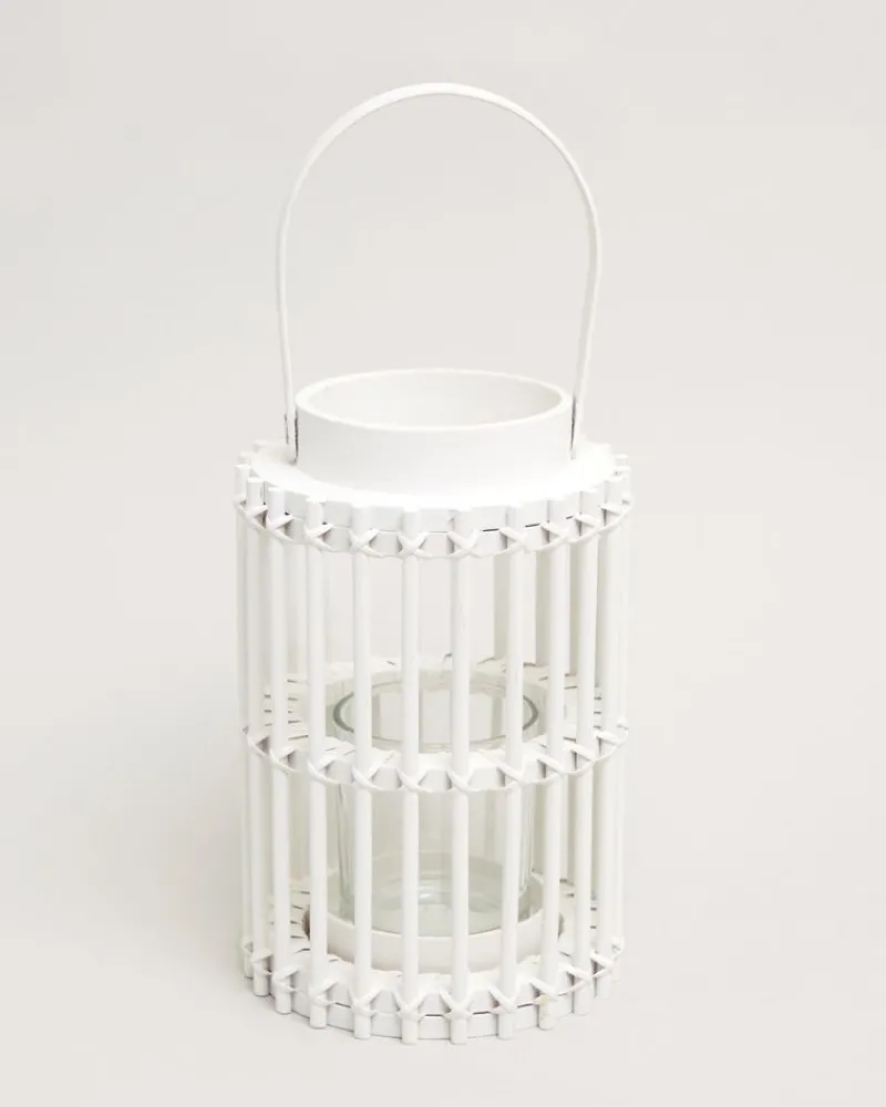 Online Dunnes Stores White Wooden Lantern