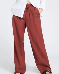 Sale Dunnes Stores Wide Leg Linen Blend Trousers