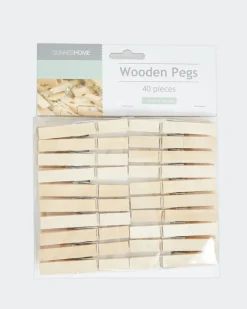 Sale Dunnes Stores Wooden Pegs - Set Of 40