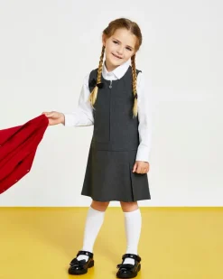 Sale Dunnes Stores Zip Front Pinafore - Pack Of 2 (4-12 Years)